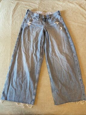 Hollister Low-Rise Super Baggy Distressed Jeans Size 4/27
